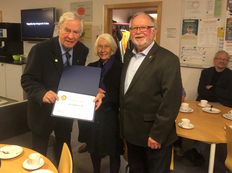 Odd Knutsen Bjørke hedret med Paul Harris Fellow 10. oktober 2022